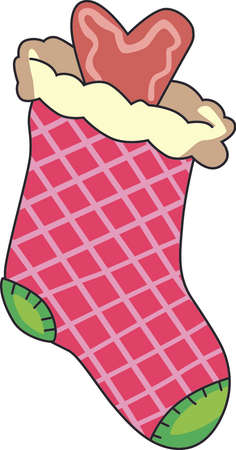 This cute stocking is a perfect design for Christmas.  Get these designs from Great Notions.のイラスト素材
