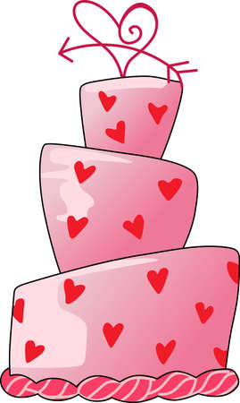 Send a love note to your loved one.  This cute cake is perfect.  She will love it!のイラスト素材