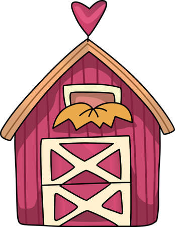 The country farm house is a relaxing place to visit and get away from the fast pace of the city.  This is a cute design from Great Notions.のイラスト素材