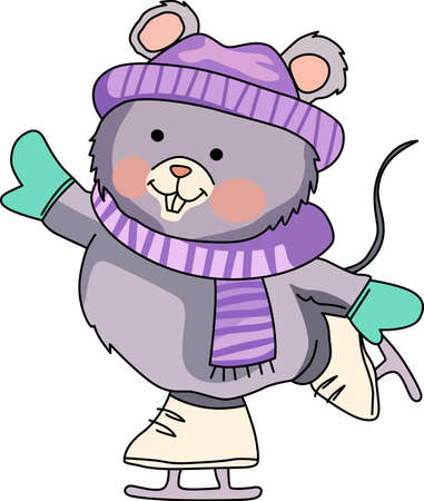 Kids enjoy spending time at the park ice skating in the winter.  This is perfect to to take with you.  Everyone will love them!のイラスト素材