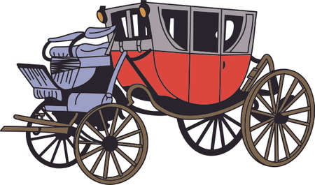 This western stagecoach is a perfect addition to promote your reenacting event.  Get these designs from Great Notions.のイラスト素材