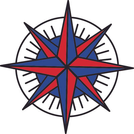 The winds are changing.  Know which way the wind will blow with this cute compass.  Everyone will love your country decorations!のイラスト素材