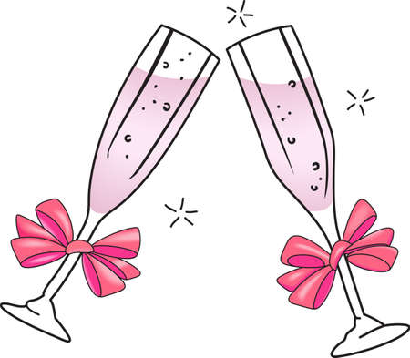 Planning a bridal shower is so much fun.  Give the couple a special shirt to wear on their honeymoon.  They will love it!のイラスト素材