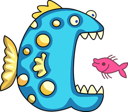 Four little fish go swimming by.  Send your little one to dreamland with these cute fish.  Perfect for the nursery!のイラスト素材