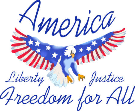 Celebrate our freedom God Bless America!  Perfect on items for family and friends to celebrate this 4th of July.  They will love it!のイラスト素材