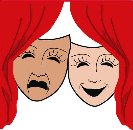 Drama masks are the perfect design to promote the drama department.  Pick those designs by Great Notions.のイラスト素材