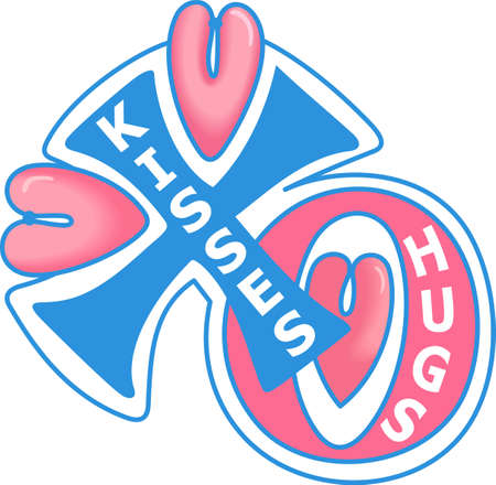 Send a reminder to the one you love how special they are to you.  They will love remembering your hugs, kisses and love!のイラスト素材