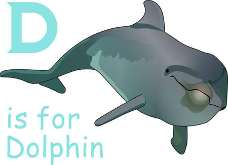 Send this cute dolphin to a child or child at heart.  They will love it!のイラスト素材