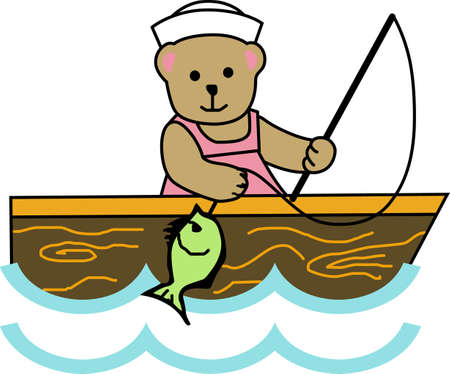 This cute design is for the girl who loves to go fishing.  Get these designs from Great Notions.のイラスト素材