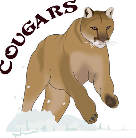 Time to cheer for the team with this Cougar mascot design. A perfect design for all the fans from Great Notions.のイラスト素材