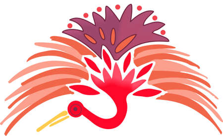 The Japanese Crane is a beautiful bird.  It will be perfect for a gift.のイラスト素材