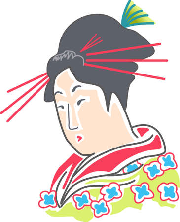 The Japanese woman is a beautiful design.  It will be perfect for a gift.のイラスト素材