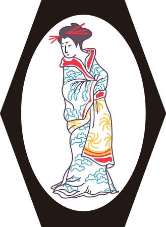 The Japanese woman is a beautiful design.  It will be perfect for a gift.のイラスト素材