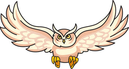 This adorable owl is singing a happy song.  Send this bird of happiness to someone.  They will love it!のイラスト素材