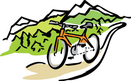 What happens on the trail stays on the trail.  Send this to your biking buddy.  They will love it!のイラスト素材