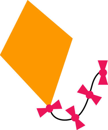 A nice Autumn breeze is all that\'s needed to fly a kite. Send this kite to brighten someone\'s day.  They will love it!のイラスト素材