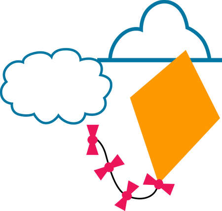 A nice Autumn breeze is all that's needed to fly a kite. Send this kite to brighten someone's day.  They will love it!のイラスト素材