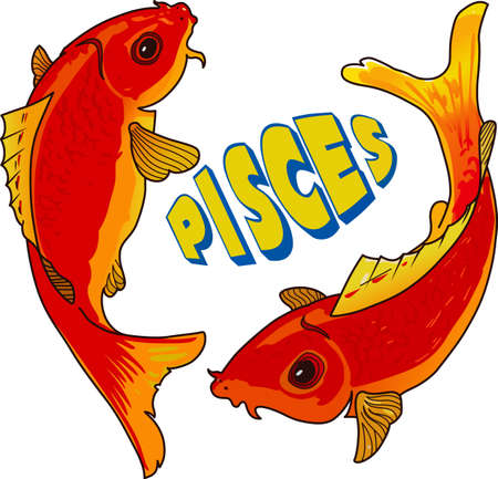 Display your astrological sign with this beautiful fish for the sign Pisces.  Get these designs from Great Notions.のイラスト素材