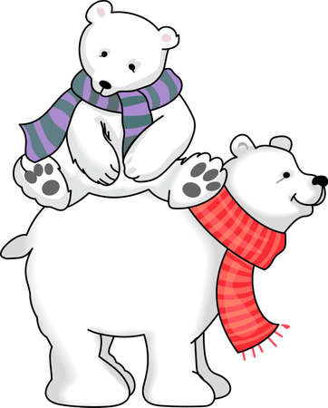 These cute polar bears are perfect for your winter design. のイラスト素材