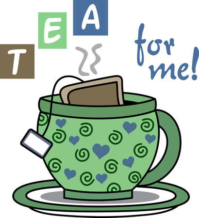 Put the kettle on and enjoy a great cup of tea at your favorite shop. のイラスト素材