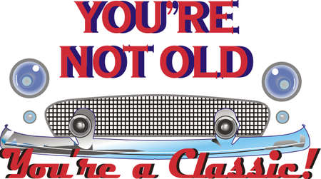 Your favorite antique car is not old.  It's a classic!のイラスト素材