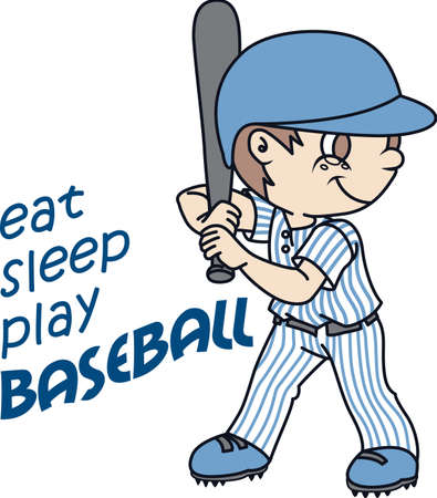You spend hours dreaming, practicing the sport and playing on the baseball field.  Baseball is life!  Your baseball player will love this!のイラスト素材