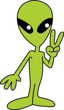 Peace sign from the aliens.  Get your cartoon designs from Great Notions.のイラスト素材