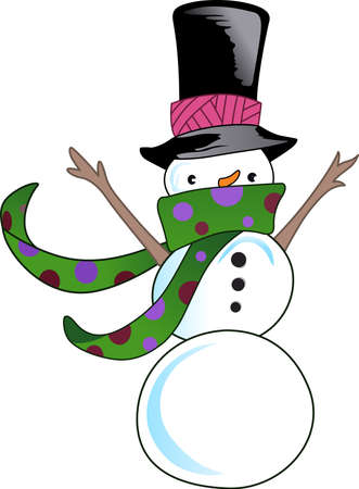 As the day grows warmer it is time for Frostys outfit to dry on the clothes line.  It's all ready for another cold winters day, when Frosty the Snowman returns.のイラスト素材