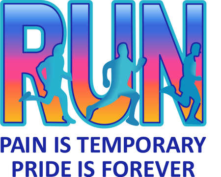 Get out there and run.  Use this design from Great Notions on your gear!のイラスト素材