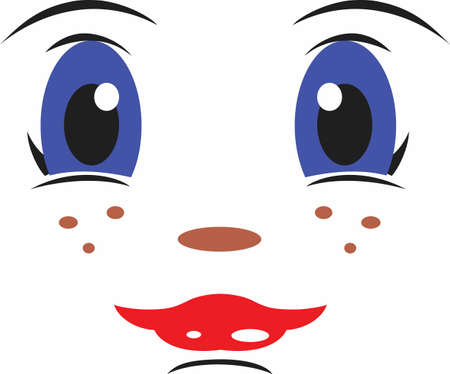 This cute face design is perfect to add to a doll to be cherished by a loved one.  A cute design from Great Notions.のイラスト素材