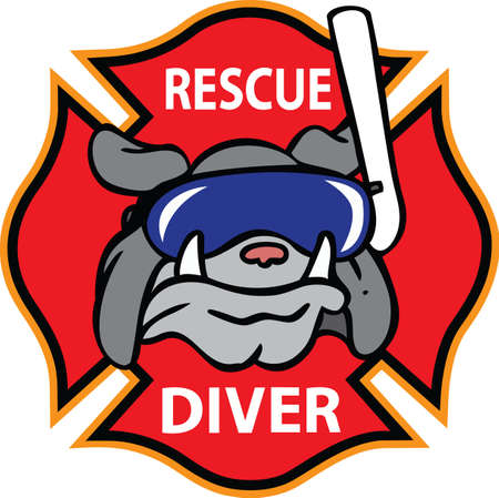 Your rescue diver works to save lives everyday.  Show them how much you appreciate their service.のイラスト素材