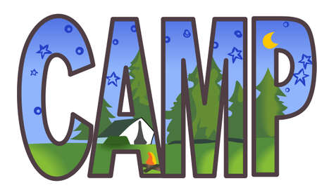 Get out there and enjoy family time in the great outdoors.  Use this design from Great Notions on your camping gear!のイラスト素材