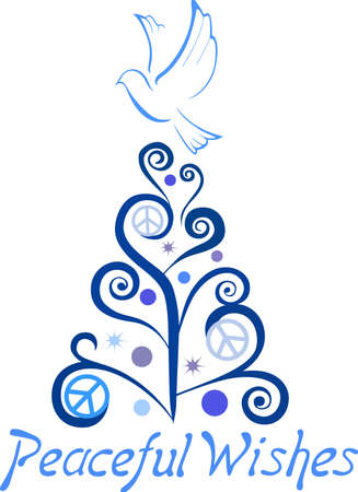 Send some Christmas cheer with these doves and hearts.  Joy, peace and love!  These make a perfect house warming gift.  They will love it!のイラスト素材