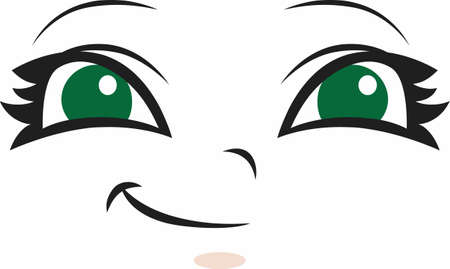 This cute face design is perfect to add to a doll to be cherished by a loved one.  A cute design from Great Notions.のイラスト素材