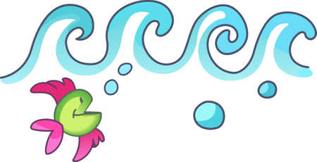 A little fish is a fun summer time friend.のイラスト素材