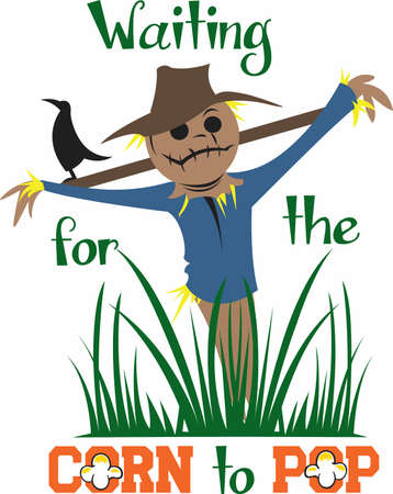 Have a cute scarecrow for the autumn season.のイラスト素材