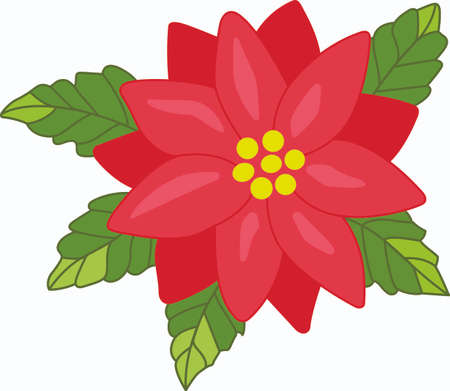 Send holiday cheers with these beautiful Christmas poinsettia. Pick those designs by Great Notions!のイラスト素材