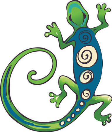 Little boys love lizards.  This would make a perfect gift for a little boy.  He will love it!のイラスト素材