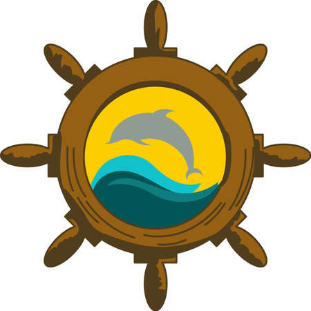Display your love for the ocean and boating with this ship's wheel.のイラスト素材