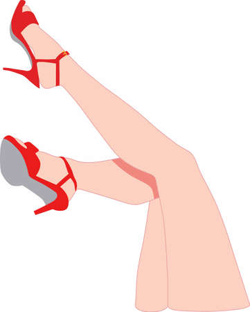 Unique design featuring a red stiletto and pole dancer.のイラスト素材
