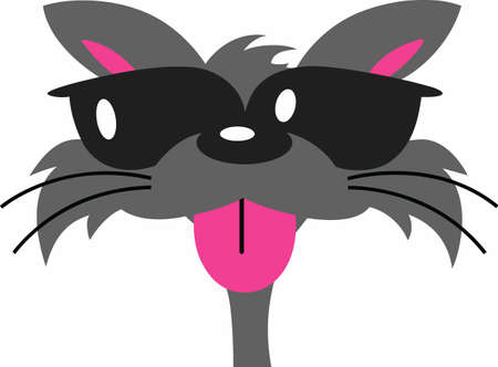 Cat lovers will have fun with a cool cat.のイラスト素材
