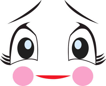 The best way to add a beautiful doll face to your doll is by using this cute design  のイラスト素材