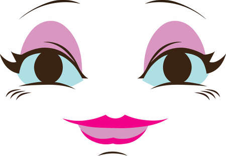 The best way to add a beautiful doll face to your doll is by using this cute design  のイラスト素材