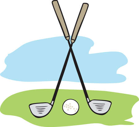 Golf is a great past time sport to enjoy playing with a group or on your own.   のイラスト素材
