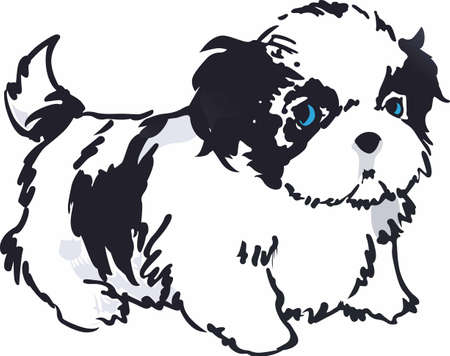 Have a shih tzu with you always with this cute dog.のイラスト素材