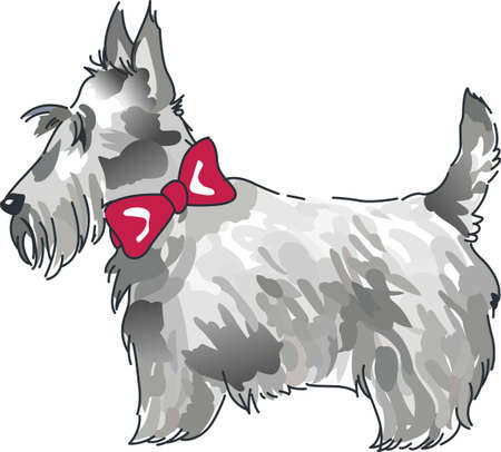 Have a scottish terrier with you always with this little dog.のイラスト素材