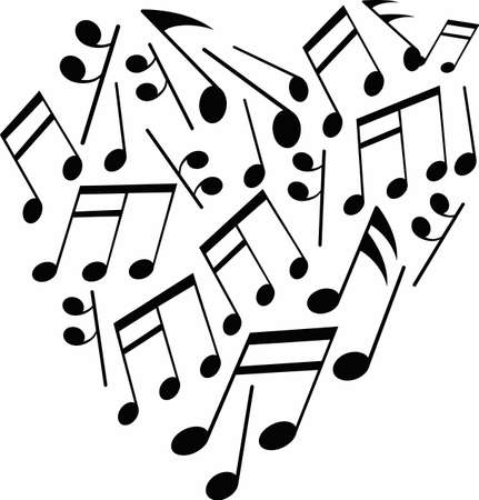 Show your love for music with a heart of notes.のイラスト素材