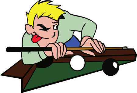 Billiards players will like to shoot the eight ball.のイラスト素材