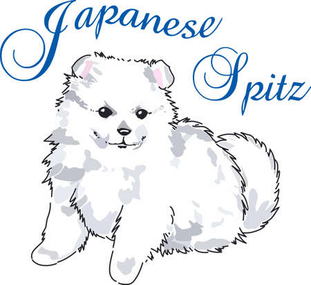 Have a cute spitz with you whereever you go with this litte dog.のイラスト素材
