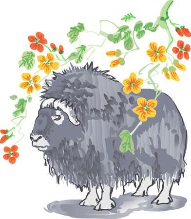 The pretty design of the Chinese year of the ox.  のイラスト素材